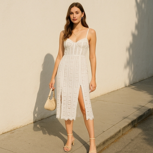 For Love & Lemons Dakota Lace Midi Dress M - NWT For Love & Lemons Dakota Lace Midi Dress M - NWT